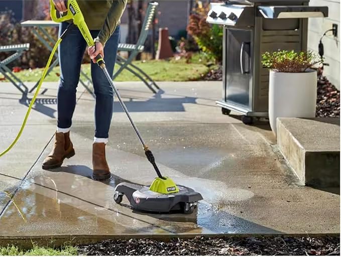 RYOBI 12 in. 3100 PSI Electric Pressure Washer Surface Cleaner with Caster Wheels (Renewed)