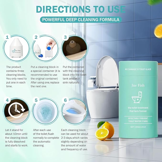 Toilet Cleaner Automatic Toilet Cleaner for Continuous Cleaning Long-Lasting No-Scrub Action – Helps Reduce Hard Water Stains &amp Odor in the Bowl