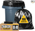 Tasker 55-60 Gallon Trash Bags Heavy Duty (Value Pack 100 Bags w/Ties) Large Black Outdoor Trash Bags Extra Large Trash Can Liners 60 Gal 55 Gal 50 Gallon Trash Can Liner Capacity
