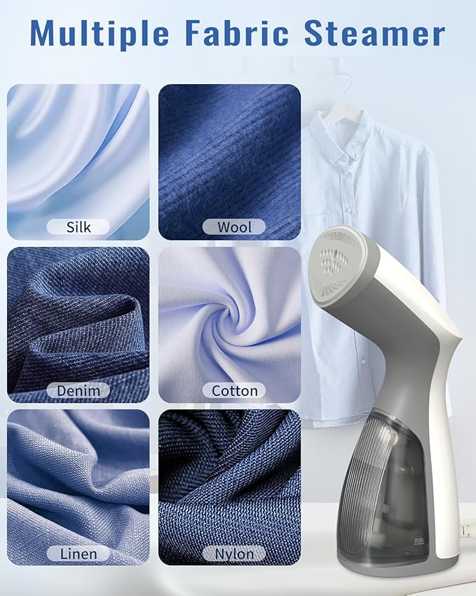 BEAUTURAL Steamer for Clothes Portable and Handheld Garment Wrinkle Remover Fast 25s Heat-up 120V Only (Not for 220V Europe)