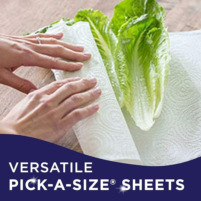 Sparkle Pick-A-Size Paper Towels 2 Rolls = 4 Regular Rolls (Pack of 24 Rolls) Everyday Value Paper Towel With Full And Half Sheets
