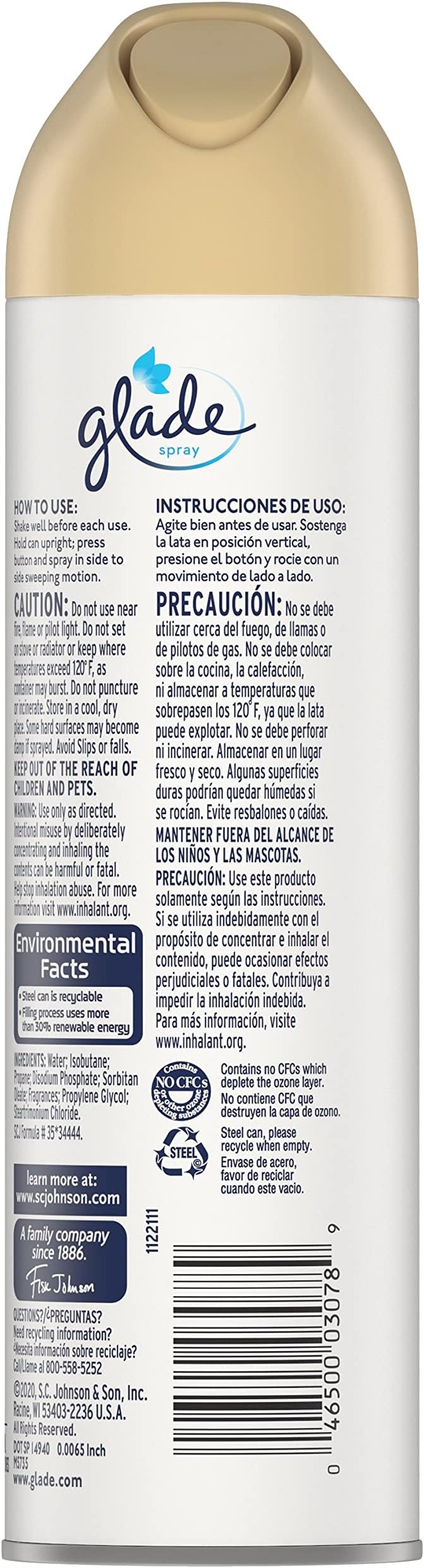 Glade Air Freshener Room Spray Bubbly Berry Splash 8 Oz 12 Count
