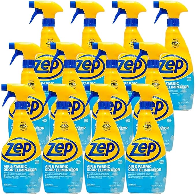 Zep Air and Fabric Odor Eliminator and Freshener - 32 oz (Pack of 12) ZUAIR32 - Neutralizes Tough Unwanted Odors on Contact. Refresh Your Home Office and Business
