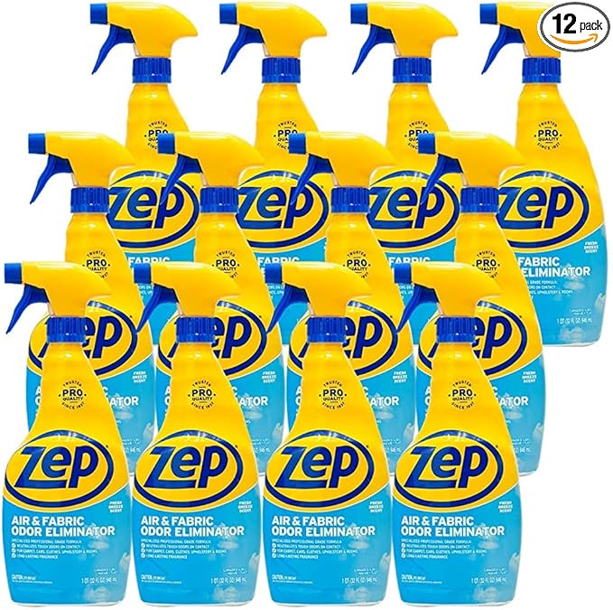 Zep Air and Fabric Odor Eliminator and Freshener - 32 oz (Pack of 12) ZUAIR32 - Neutralizes Tough Unwanted Odors on Contact. Refresh Your Home Office and Business