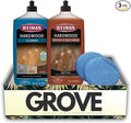 Weiman High Traffic High Gloss Hardwood Floor Polish &amp Restorer 32 oz Citrus Scent Cleaner 32 oz Bundle with Microfiber Applicator Pads – Protects Cleans &amp Shines – Gift Set (3 Items)