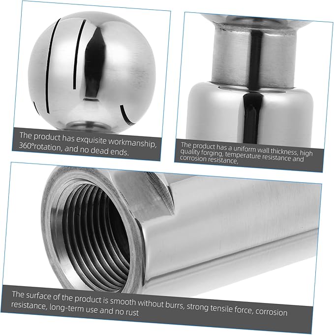 Stainless Degree Cleaning Ball 1pc Stainless Steel Spray Ball to Rotate Dual Card Ball Stainless Steel Cleaning