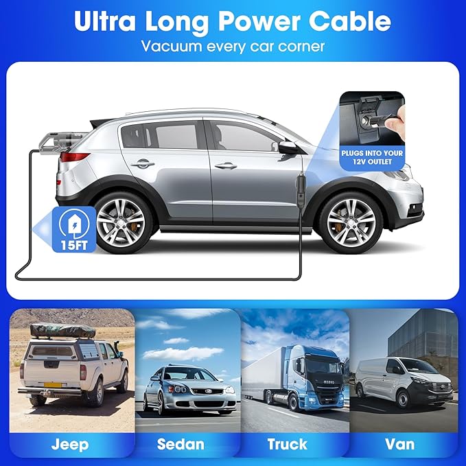 Viewsun Car Cleaning Kit 17PCS Car Interior Detailing Kit with Gray High Power Handheld Vacuum Detailing Brush Set Windshield Cleaner Cleaning Gel Complete Auto Accessories for Men Women
