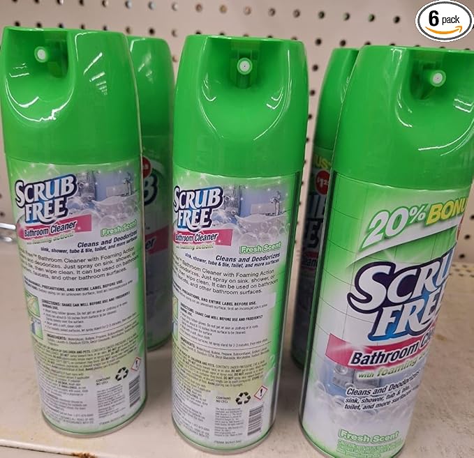 scrub free brathroom cleaner with foarming action