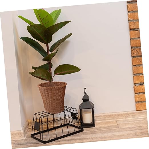 Rattan Woven Trash Can Household Wastebasket for Living Bedroom Office Multipurpose Storage Basket Without Lid Random Color Random Color