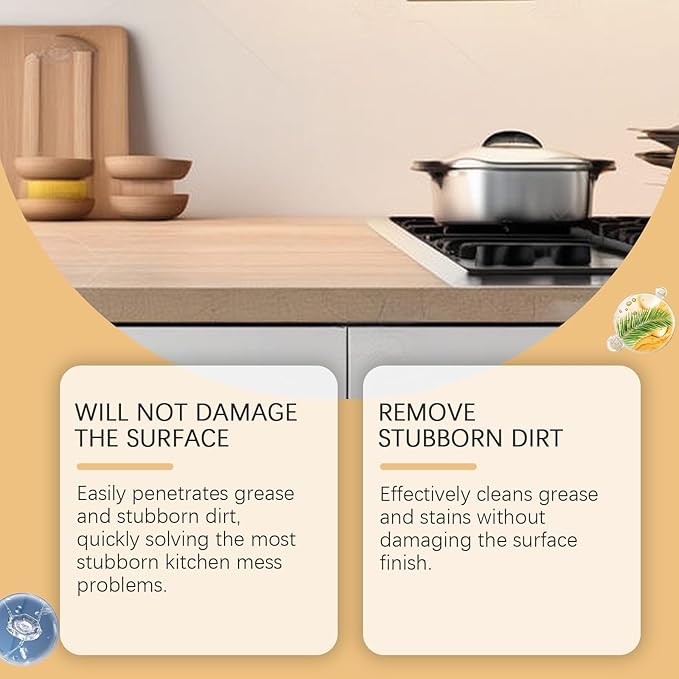 Kitchen Degreaser Spray - Multi-Surface Cleaner For Ovens Countertops - Removes Grease &amp Stubborn Stains(2PCS)