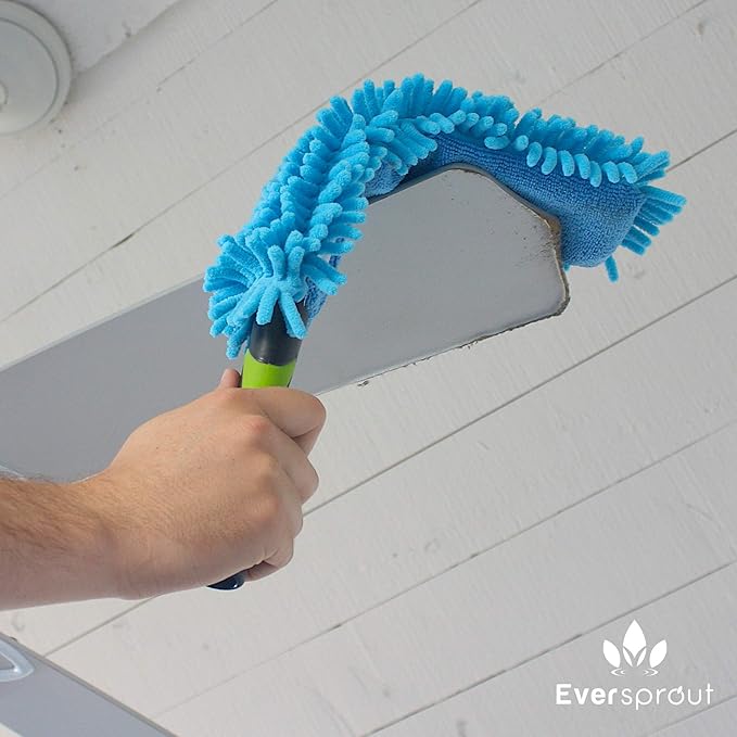 EVERSPROUT Duster 3-Pack | Hand-Packaged Cobweb Duster Microfiber Feather Duster Flexible Ceiling Fan Duster | Twists onto Standard 3/4 inch Threaded Poles (Pole Sold Separately)(Soft Bristles)