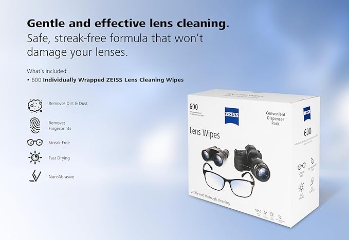 ZEISS Pre-Moistened Lens Cleaning Wipes 600 Count