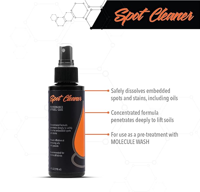 Molecule Spot Cleaner Spray | Performance Apparel Care | Removes Tough Spots and Stains on Racing Suits &amp Technical Fabrics | 16 Ounces