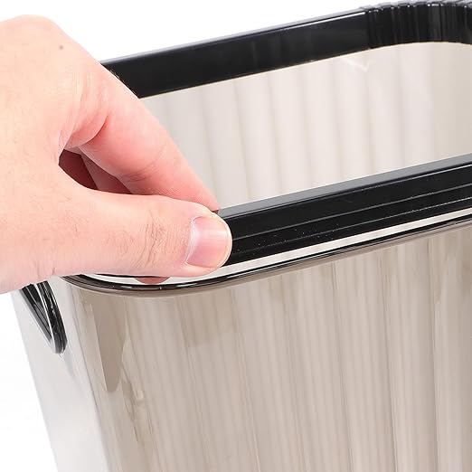 Trash Can Small Plastic Wastebasket Black Kitchen Bathroom Office Household Garbage Bin