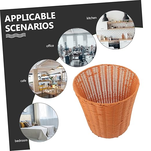 PRETYZOOM Waste Basket for Home and Kitchen Imitation Rattan Woven Trash Can Multipurpose Storage Basket for Organizing Clean Design for Spaces