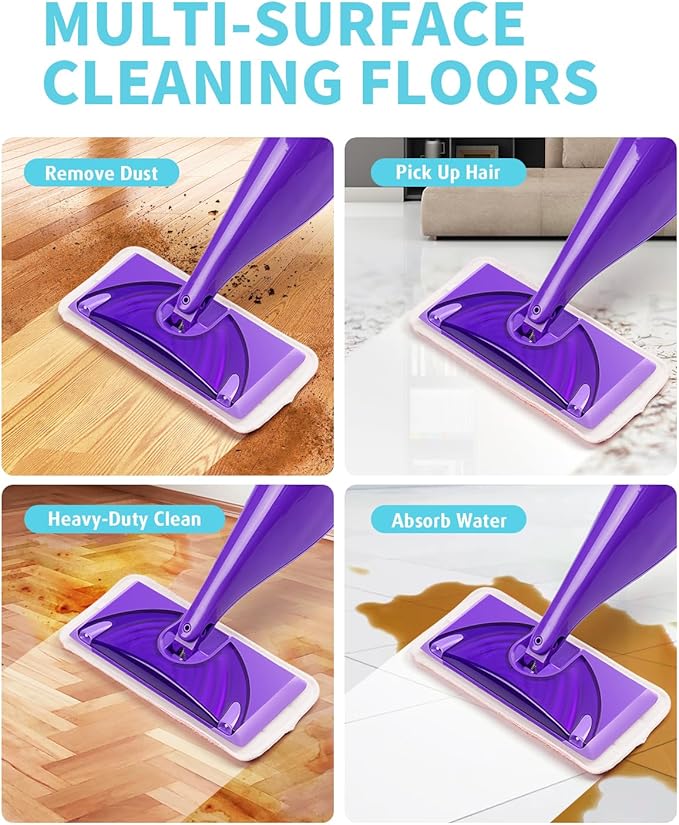 Power Scrubbing Reusable Mop Pads for Swiffer Wet Jet Mops (12 Pack) Wet Jet Refills Washable Microfiber Mop Pads for Floor Cleaning Wet Dry Use
