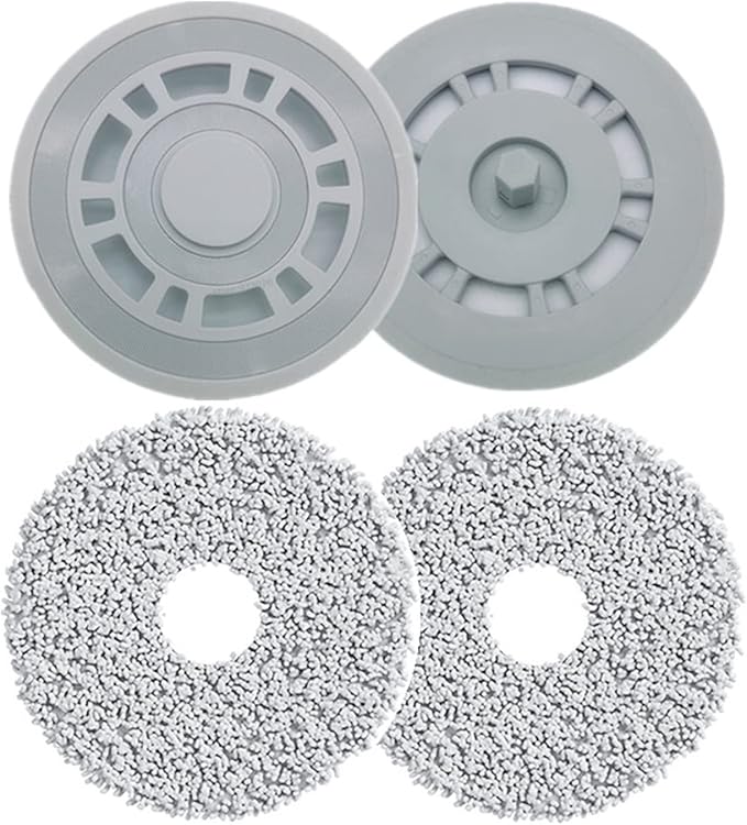 Compatible for Dreame L10s Pro Mop Plate Accessories Compatible for Dreame L10s Ultra W10s W10s Pro Mop Tray Mopping Holder Mount Spare Parts (Color : Mount2pc-Mop2pc-cm)