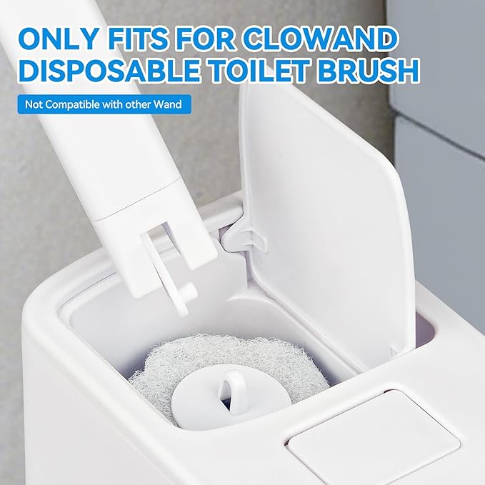 Disposable Toilet Brush with 48 RefillsToilet Bowl CleanerToilet Cleaning SuppliesToilet Bowl BrushToilet Cleaner BrushToilet Brush with Holder for Cleaning and Hygienic (New White)