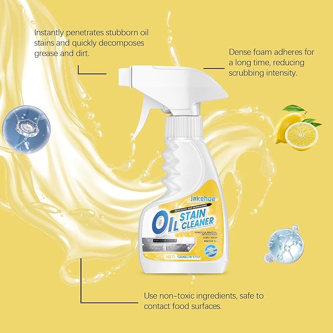 Kitchen Degreaser Spray Heavy Duty Grease Cleaner For Range Hood &amp Countertops Foam Formula Easy To Wipe No Residue(2PCS)