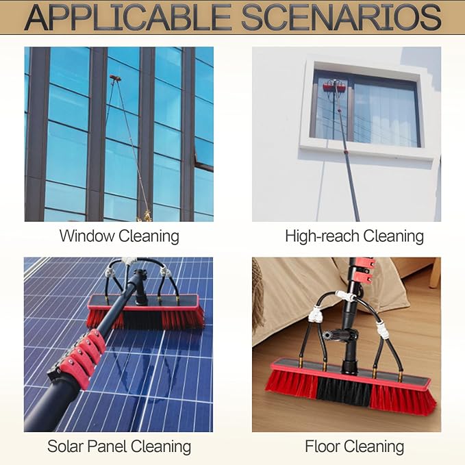 Retractable Window Glass Cleaner 3.6m-10.8m Glass Cleaning Telescopic Rod Multi-Purpose Water Spray Brush Retractable Cleaner Photovoltaic Cleaner10.8M/36FT
