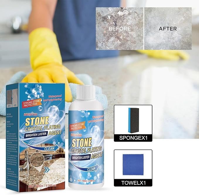 Mdcozyfun Stone Stain RemoverGranite Countertop CleanerStone Crystal Plating Agent All Purpose Stone Cleaner and Polis for Marble Granite Quartz and More /838