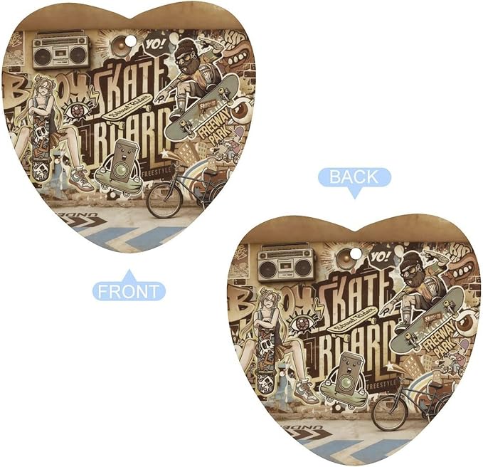 5PCS Car Air Freshener Hanging Personalized Double Sided Skate Duo Car Fresheners Long Lasting New Cars Scents Cute Automotive Freshies for Closets Drawers (tea)