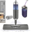 True &amp Tidy® SPRAY-250A Multi-Surface Spray Mop with Refillable Water Bottle Use Any Cleaning Solution Easy to Fill and Refill with Machine Washable Mop Pad (Gray)