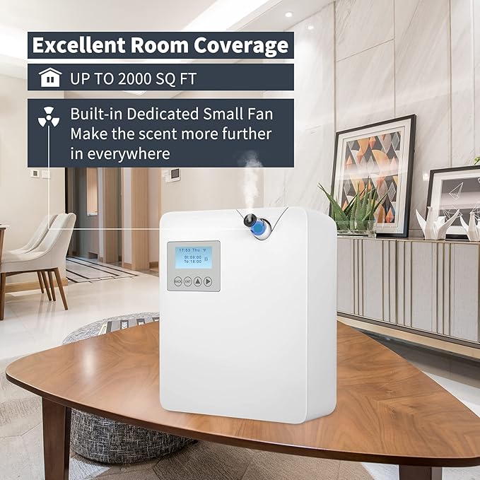 JCLOUD Smart Scent Air Machine with Cold-Air Tech for Home Hotel Scent Diffuser Waterless Essential Oil Diffuser 300ML HVAC Scent Diffuser for Essential Oils for Large Room Office Spa