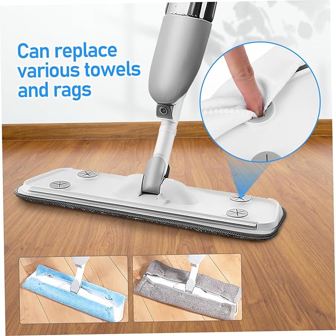 Mop with Refillable Wet Pads Rotatable Microfiber Flat Mop for Efficient Floor Cleaning for Hardwood Tile and Marble Surfaces Easy to Use with Water Tank