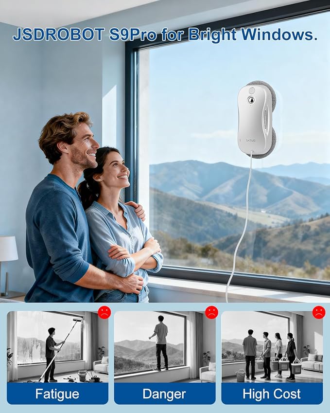 S9PRO Window Cleaning RobotWindow Cleaner Robot with Portable Station Suitable for Stubborn Stains Intelligent Path Planning Automatic Dual Water Spray Edge Detection