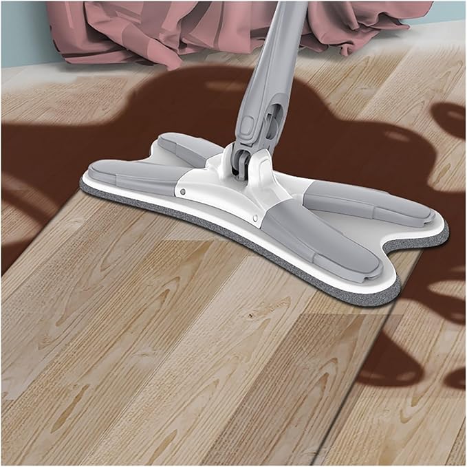 Butterfly Floor Squeeze with Replacement Pads Self Wringing Flat Mop Cleaning Tool(XMop-1pcs)