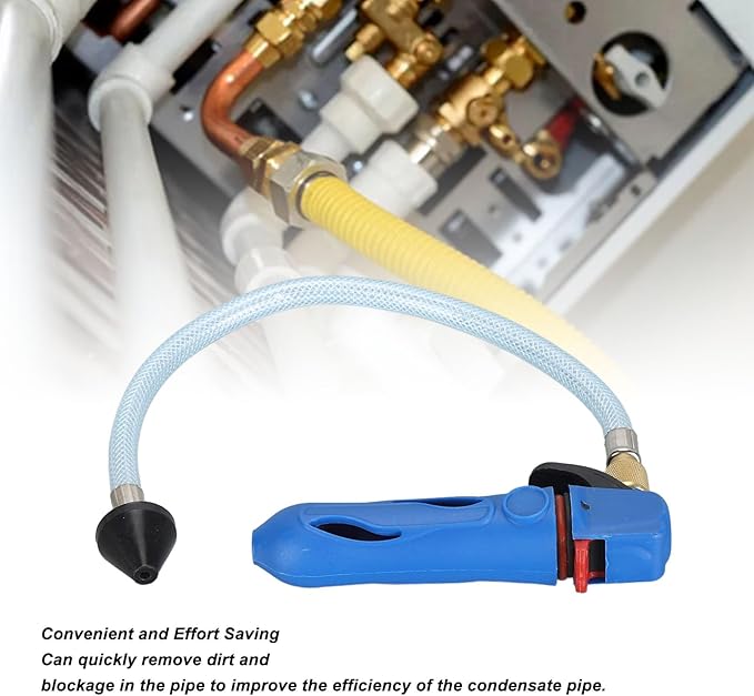 Threaded Drain Threaded CO2 Drain Cleaner with Flexible Hose for AC Condensate Line (Blue)