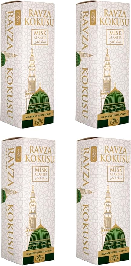 Medina Rawda Scent Spray 400 ml 4-Pack Room Air Freshener Holy Fragrance Home and Office Use Odor Eliminator - One Size