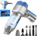 Mini Vacuum Cleaner 3 in 1 Car Vacuum Cleaner High Power 15000PA Powerful Suction Air Duster 7500mAh Adjustable Small Vaccum Portable Cordless for CarsDesktopHome- Light Blue