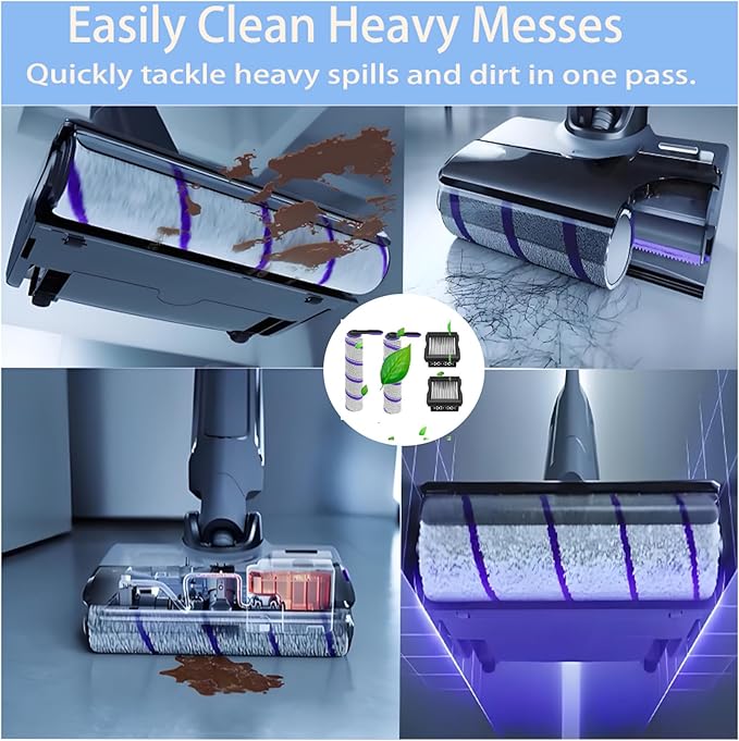 Replacement Accessories Kit for NARWAL S30 Pro / S30 Wet Dry Vacuum Cleaner：4 Pack Parts 2 Main Brush 2 Filters Spare Attachments