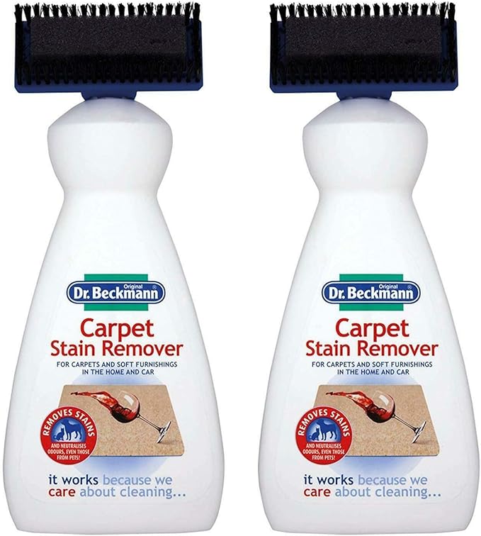 2 x Dr Beckmann Carpet Cleaner Brush 650ml Cleaning Upholstery Stain Remover by Dr Beckmann