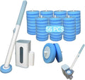 Disposable Toilet Brush Cleaning System Includes 56 Detergent Refills Hygienic Replaceable Brush Heads Wall-Mounted Rotating Holder Set Bathroom Maintenance Toilet Cleaner