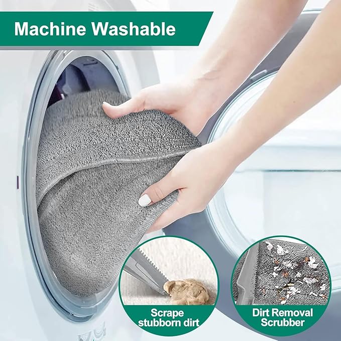 18 Professional Microfiber Mop Floor Cleaning System Flat Mops with Stainless Steel Handle 4 Reusable Washable Mop Pads Wet and Dust Mopping for Hardwood Vinyl Laminate Tile Cleaning (White)