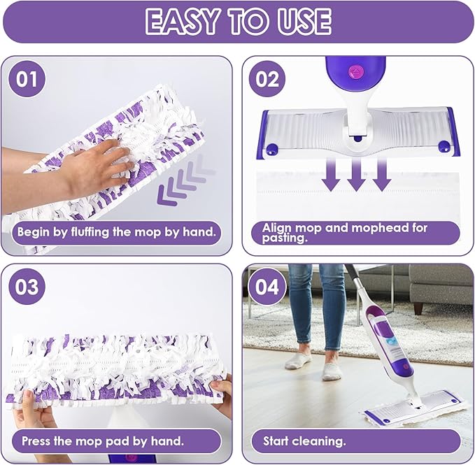 Cleaning Cloths 30-Pack Disposable Power Mop Pads Refills Compatible with Swiffer Power Mop Refills Thickened Replacement for Swiffer Wet Pads RefillNon-Washable&ampNon-Chemical&ampUnscented