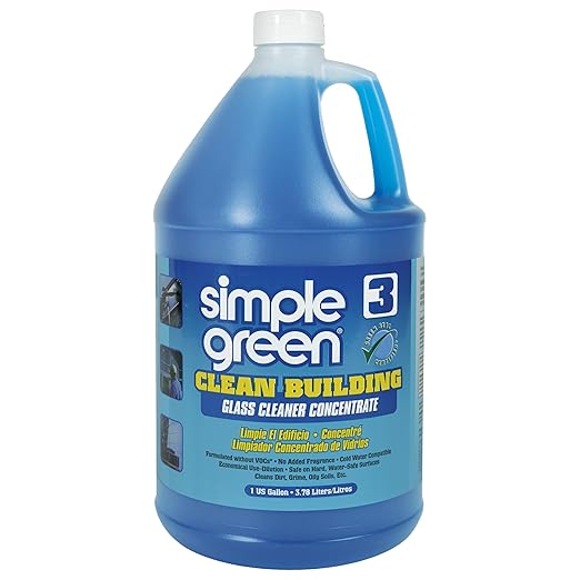 Simple Green 11301 Clean Building Glass Cleaner Concentrate Unscented 1gal Bottle (Case of 2)