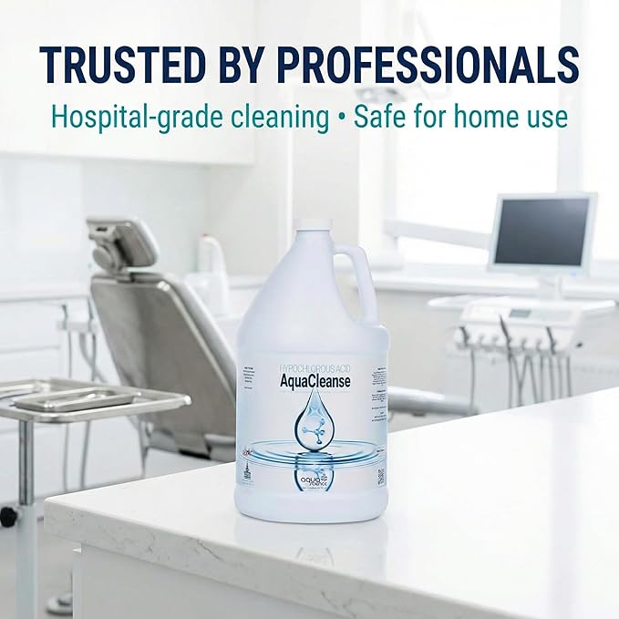 AquaCleanse Hypochlorous Acid 500PPM All-Purpose Cleaner Spray (1 Gallon) – 3X Stronger Than Standard HOCL – Pet &amp Family Safe Non-Toxic Surface Cleaner &amp Odor Remover - No Harsh Chemicals –