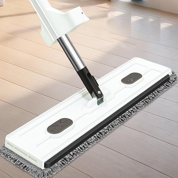 Rotating Floor Mop - Versatile Cleaning System Wide Lightweight Microfiber Material Living Room Cleaner Dormitory Dust Remover Garage Sweeping Tool | Flat Mop with Washable Pad for Apartment