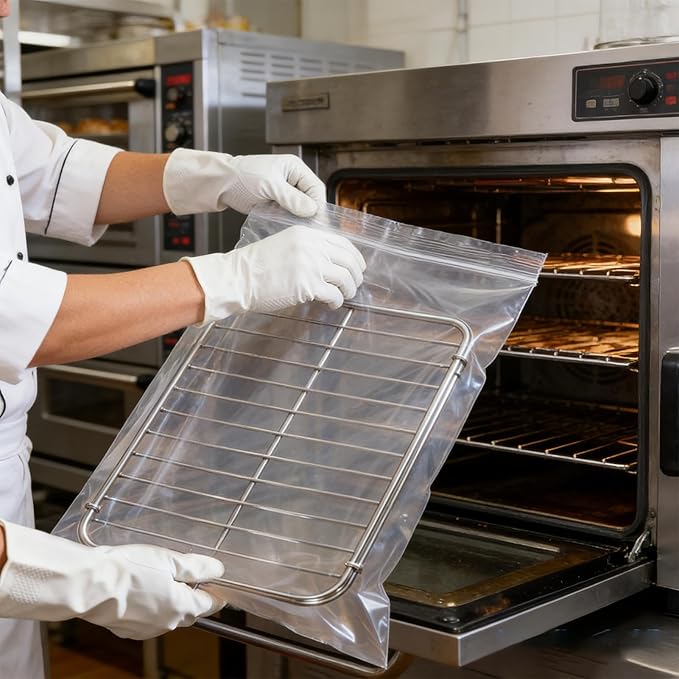Oven Rack Cleaning Bags Leak-Proof Stability 10 Pieces Kitchen Cleaning Bags Roasting Rack Cleaner Saves Time &amp Effort For Stove Grilling