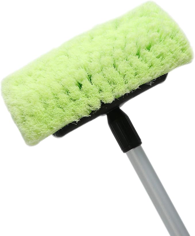 Forgrace Car Wash Brush 12 with Long Handle 60 Inch Soft Bristle Scrub Brush for Car Truck Boat RV House Siding Deck Camper Exterior Washing Cleaning Tool Green