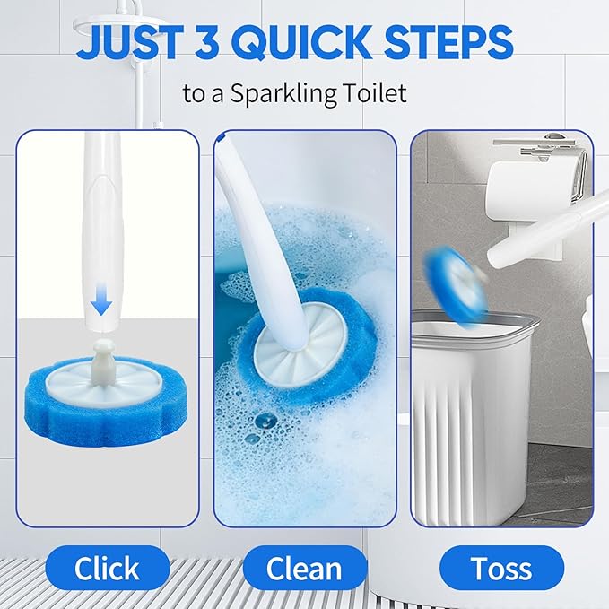 100pcs Disposable Toilet Wand Refills Replacement Brush Heads Compatible With Clorox Wand Refill System Upgrade Fiber Cleaner Heads for Closestool Cleaning (not included brush rod)
