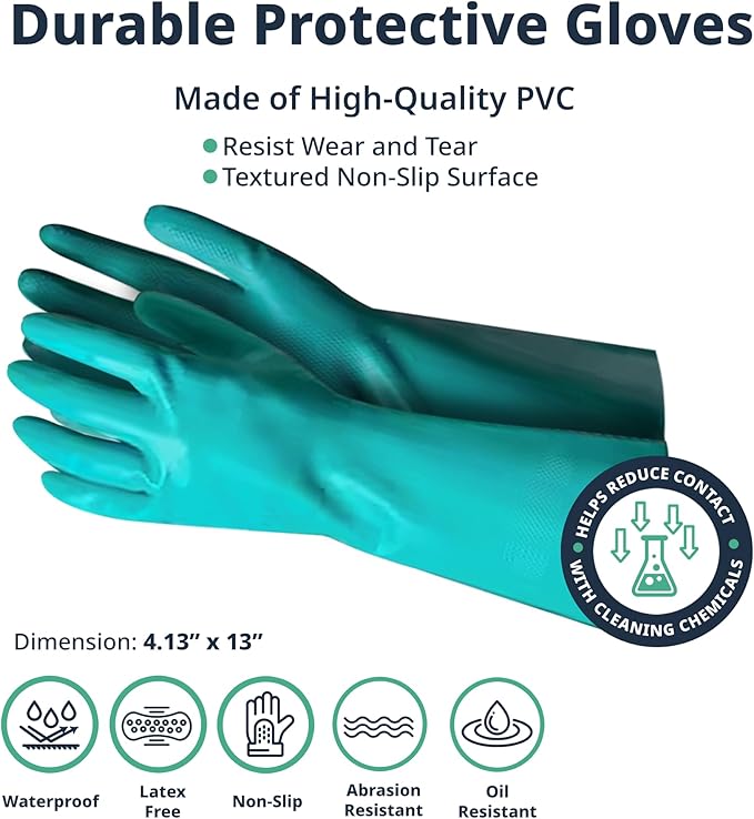 Glug Drain Opener Bundle with Glug Crystals Cleaner and Long Protective Gloves - 2 Items - Sink &amp Shower Drain Clog Remover Compatible with Most Home Plumbing Easy DIY Use