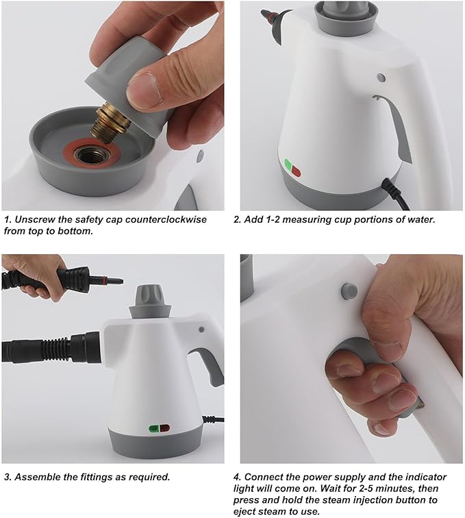Handheld Steam Cleaner High Temperature Multifunction Portable Steam Machine Suitable for Home Car (US Plug 110V)
