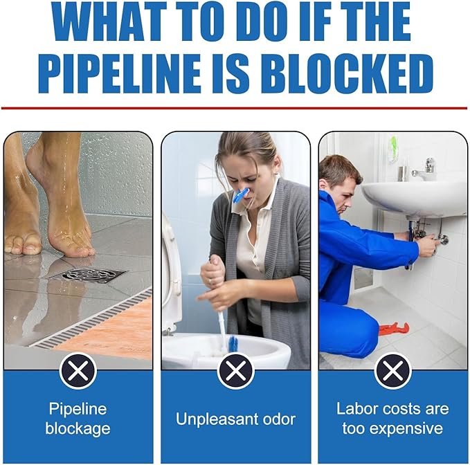 Drain Cleaner &amp Deodorizer - Professional Grade Pipe Unclogging Solution for Kitchen Sinks Bathroom Drains(2PCS)
