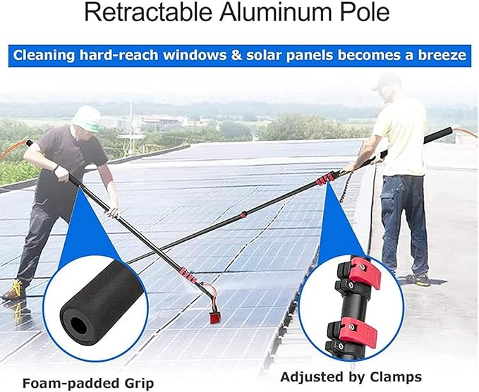 Water Fed Pole Kit Aluminum Outdoor Window Cleaner HoseSolar Panel Cleaning Equipment Cleaning Tool for Window Glass Extendable Cleaner Conservatory9m/30FT