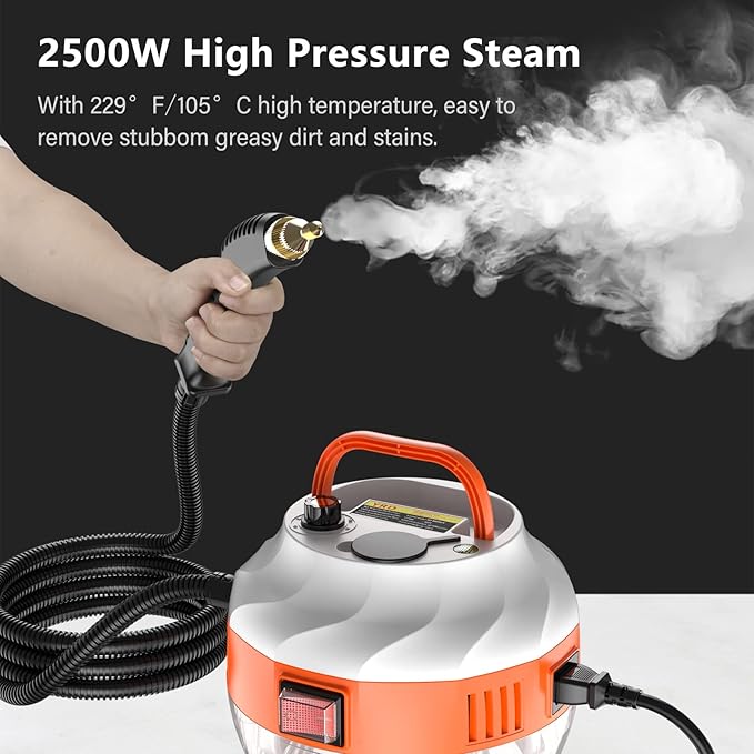 2500W Portable Handheld Steam er High Temperature Pressurized Steam ing ioshine with Brush Heads for Kitchen Furniture Bathroom Car